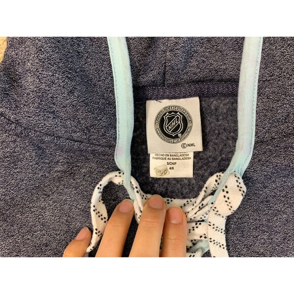 Seattle Kraken NHL Womens Lace Up Pullover Jersey Hoodie Slate Blue Small - Picture 5 of 10